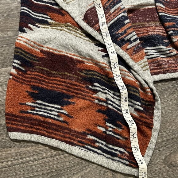 Lucky Brand Size Small Aztec Open Drape Cardigan Sweater Multicolor Knit Texture - Picture 7 of 9